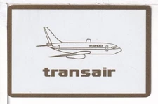 Single Airline Playing Card "Transair, ZYH 100 B" Chan/Mertens #, Stand, Gold Bd