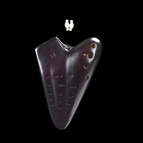 Triple Ocarina Porcelain Advanced Alto C AC Smoked Ceramic Music