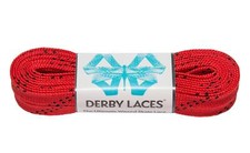 Red - 96 inch 244 cm ORIGIN by Derby Laces Waxed 1cm Wide Lace for Skating,...