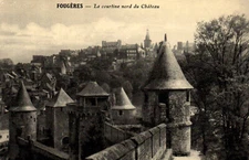 CPSM PF 35 - FOUGERES (I. et Vilaine) - La Courtine nord du Château