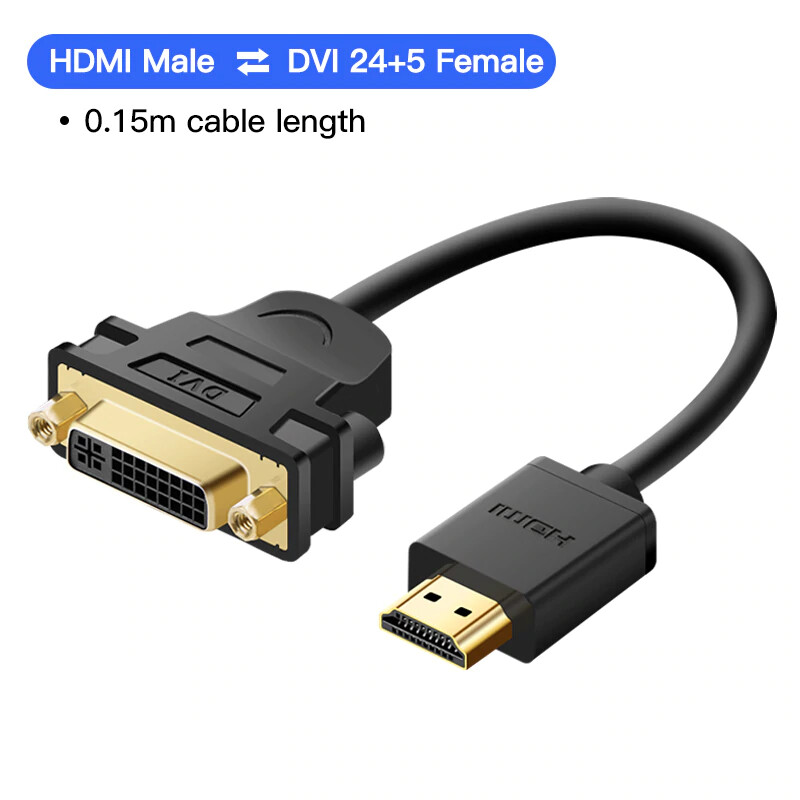 Ugreen DVI to HDMI Adapter Converter Bidirectional Male to Female for HDTV