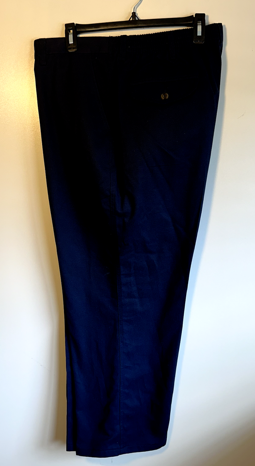 Towncraft Easy Care Full Elastic Waist Men's Pants 40x32 Navy Blue. M