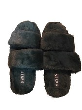 Faux Fur Slides Slippers House Shoes Size: 9/10 Green So Soft  Comfy 