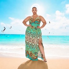 Fashion Nova Holy Slit Sleeveless Maxi Dress Size 2X New With Tags