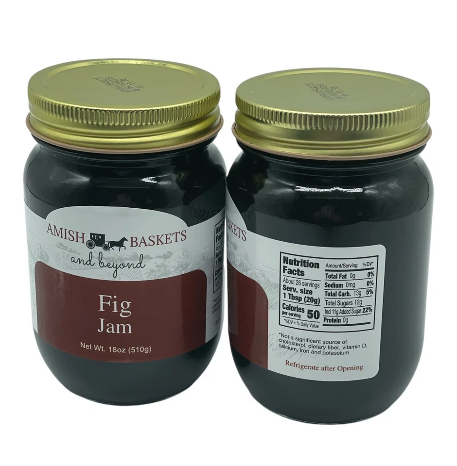 Mermelada de higo Amish vegana sin OGM totalmente natural - 18 oz - 2 frascos Foto 2 de 4