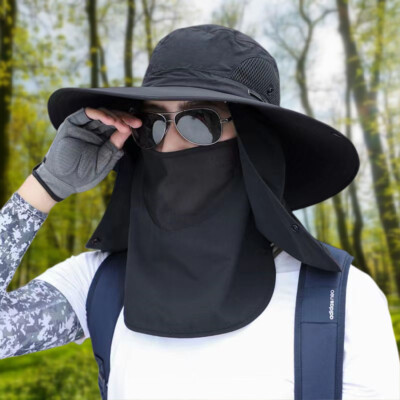 Sun Hat Wide Brim UV Protection Bucket Cap For Camping Hiking Fishing Safari Men