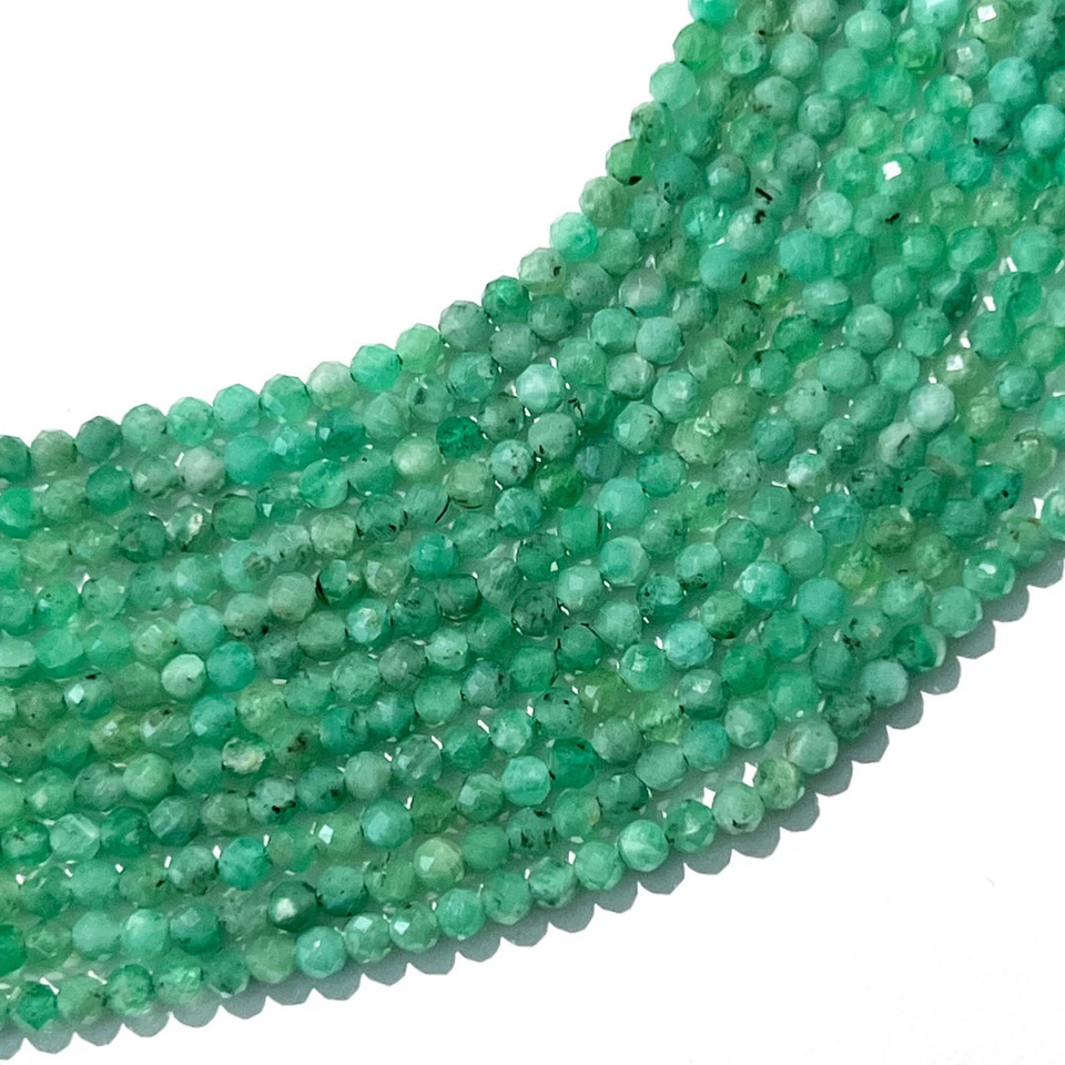 C2-03 - 2,5 MM NATUR SMARAGD KUGELN STRANG FACETTIERT - Bild 1 von 1