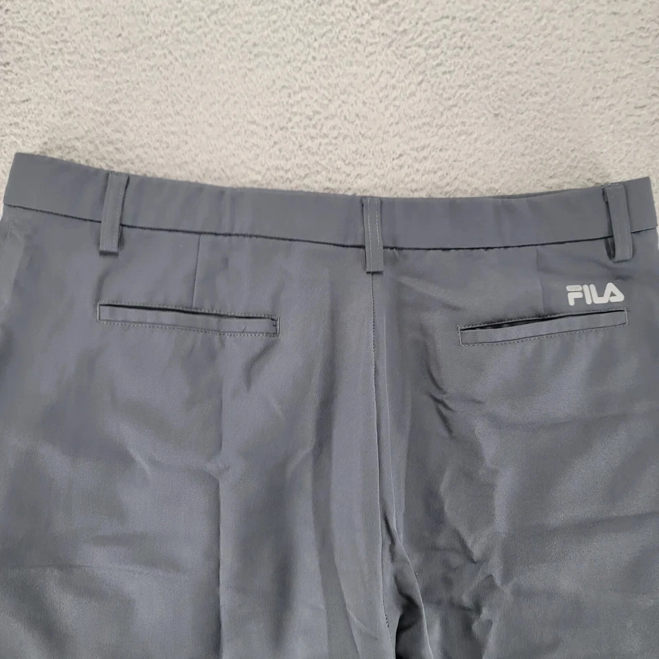 Fila 运动高尔夫短裤男式 38x10 灰色斜纹布平前高尔夫户外运动 — 第 4/4 张图片