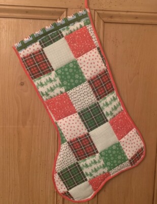 Nagelneuer handgefertigter XL mehrfarbiger Patchwork gesteppter Weihnachtsstrumpf