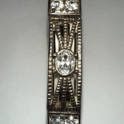 VINTAGE ART DECO SPARKLING CLEAR RHINESTONE BRACELET - Picture 2 of 6