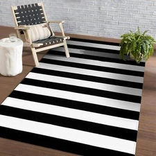 Outdoor Rug Black White Striped Rug Front Door Mats Indoor Outdoor Washable Rug
