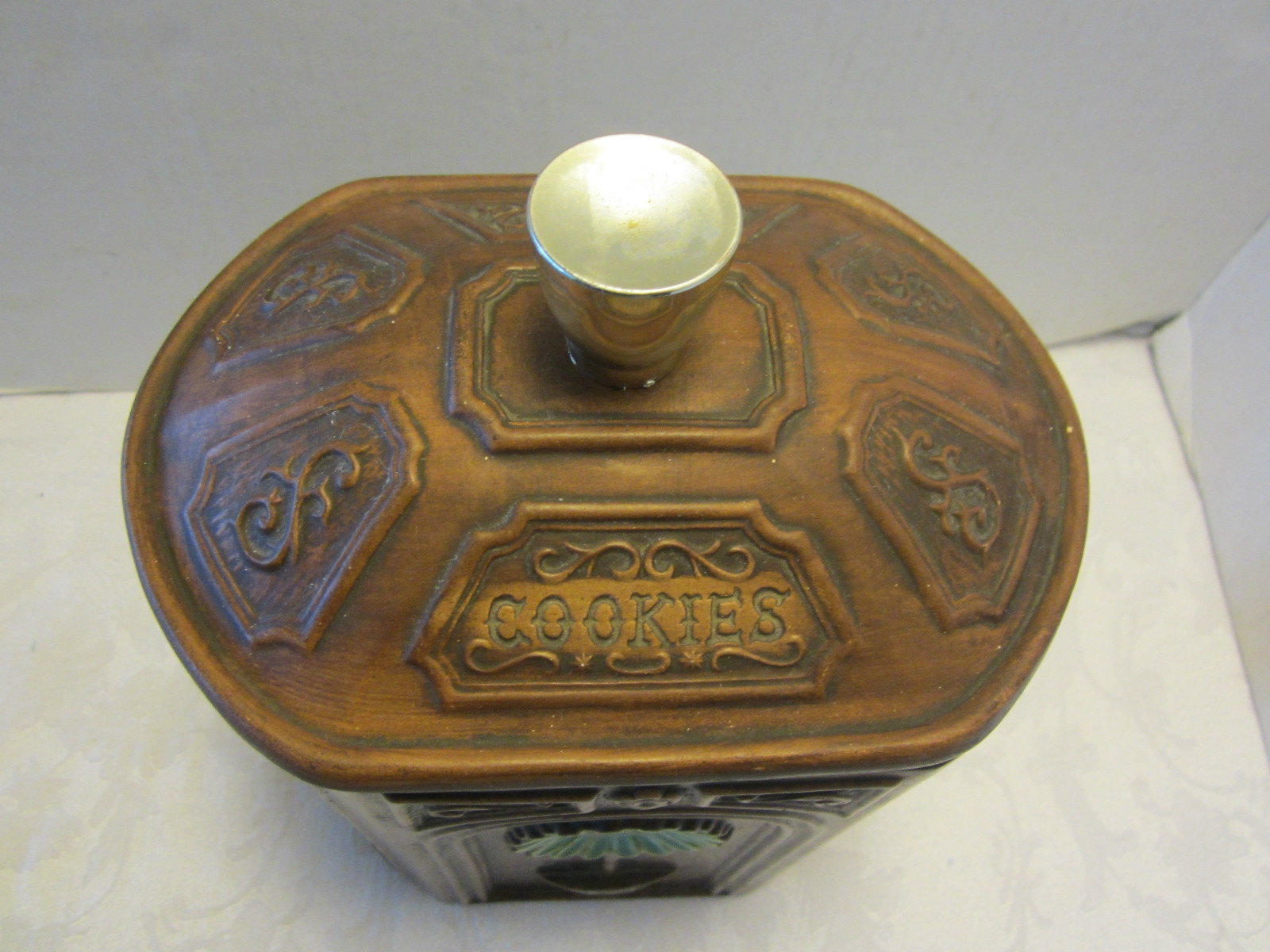 Vintage  MCM Treasure Craft ceramic Cookie Jar Canister 11" tall 1960's