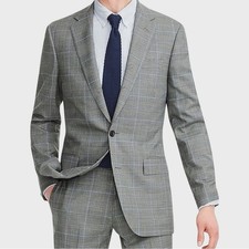 J. Crew NWT Grey Blue Glen Plaid Four Seasons Wool Blend Sports Coat Jacket 40R