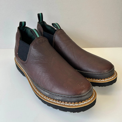 Georgia Giant Romeo Boots Size 16 M Brown GR262 Slip On Leather Work Shoes