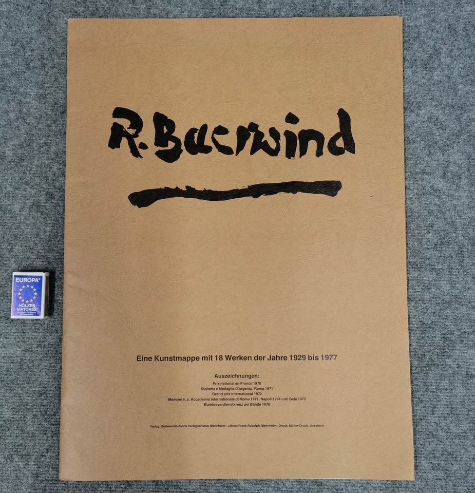 RUDI BAERWIND Kunstmappe mit 18 Werken 1929-1977 handsigniert 15 Kunstdrucke - Bild 2 von 4