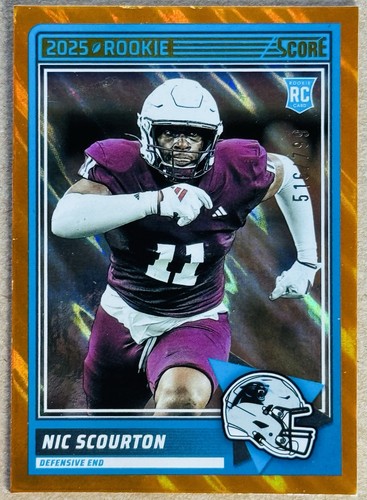 2025 PANINI SCORE #27 NIC SCOURTON ROOKIE RC ORANGE LAVA /799 NM+ TEXAS A&M