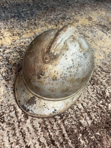 WW1 French Adrian Helmet Infantry Military Helmet With Liner Partially Intact