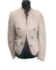 Free People Jagger Military Style Brown Cotton Blazer Casual Classic Versatile