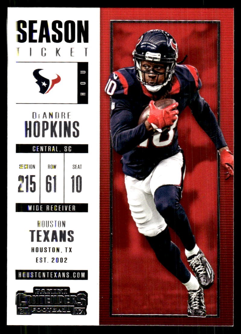 DeAndre Hopkins 2017 Panini Contenders #15 Texans FREE SHIPPING StackedPacks