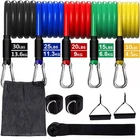 11PCS SET RESISTANCE BANDS WORKOUT EXERCISE CROSSFIT FITNESS YOGA TRAINING TUBES