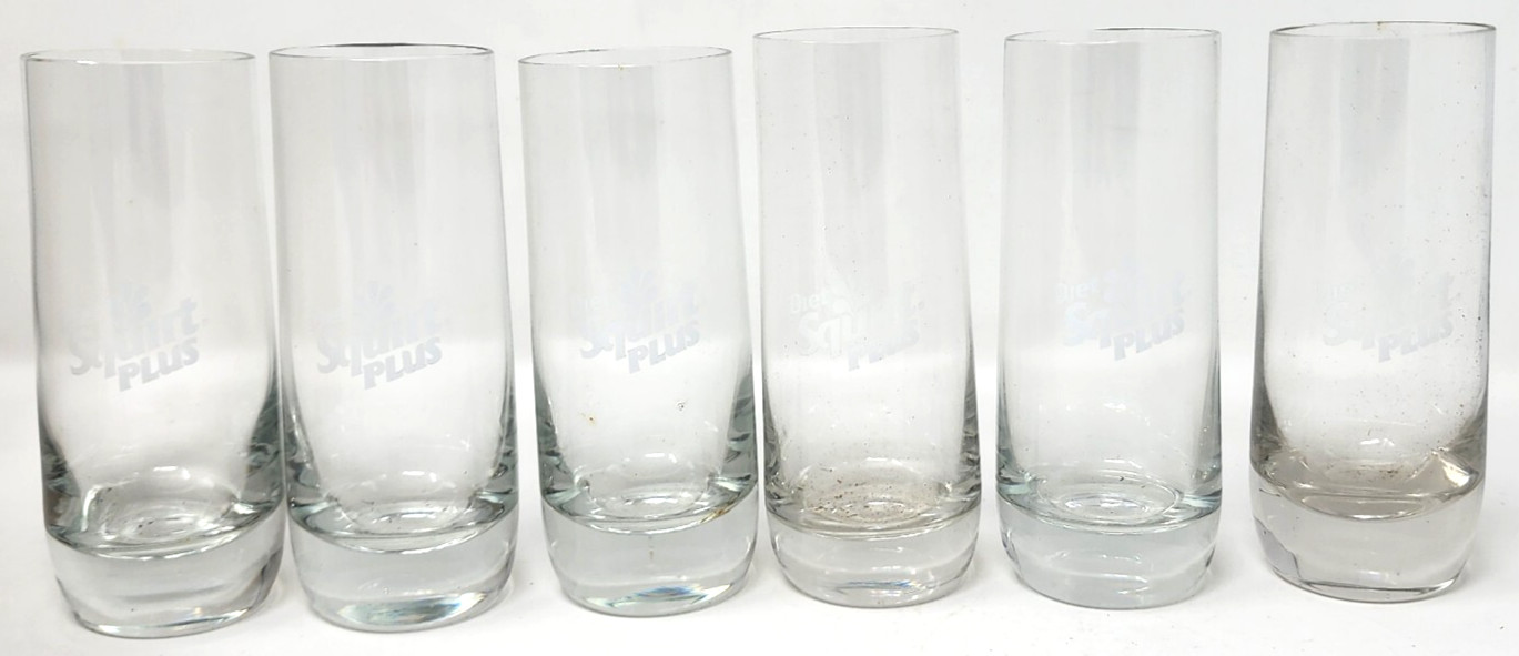Diet Squirt Plus Set Of 6 Glasses Pepsi Promotional Foreign German Rare Vintage