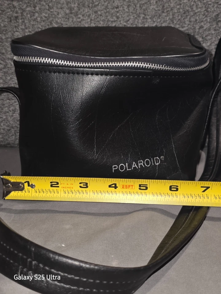 Estuche de cuero negro para cámara Polaroid de colección con correa con cremallera Foto 4 de 4