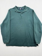LANDS END: Vtg 90s Dark Green Blank Plain USA Made Sweatshirt, Mens Adult CL