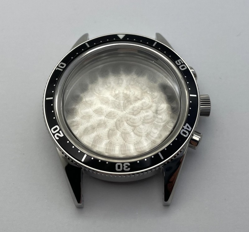 Boîtier montre de plongée Yachting 38mm acier pour réparer un chronographe Seagull ST1903