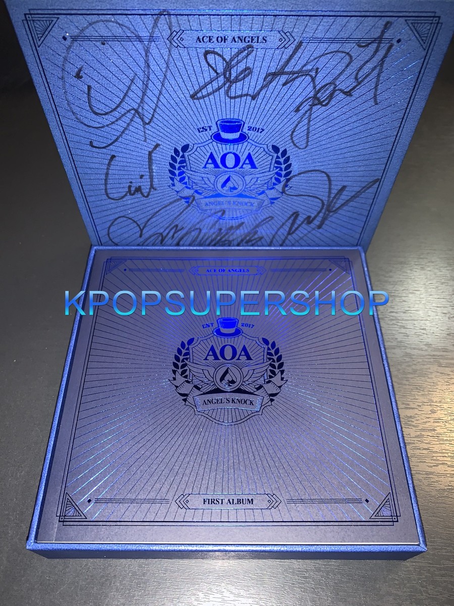 AOA 1st Album Angel's Knock B Ver Autographed Signed CD Photocards