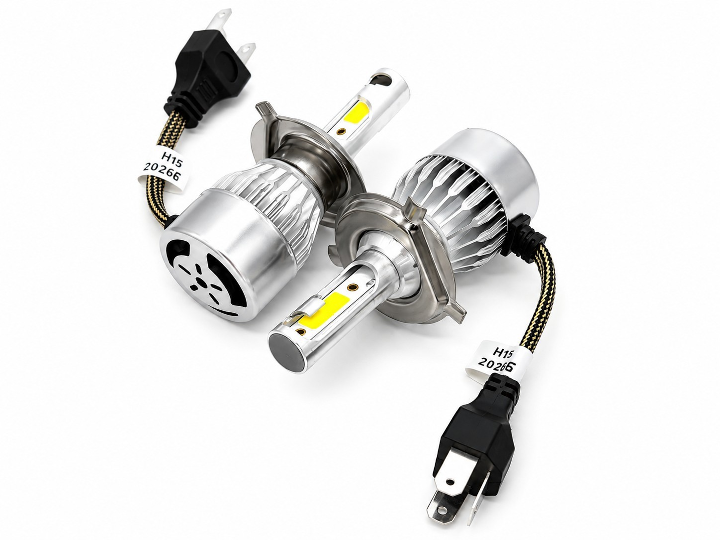 Lampadine Fari Auto H4 LED Classiche Abbaglianti Alti/bassi Ricambio Diretto 6000k - Miniatura 7