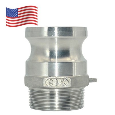 1-1/2'' 1.5 inch Type F Camlock Male Adapter to Male NPT Stainless Steel US STOCK