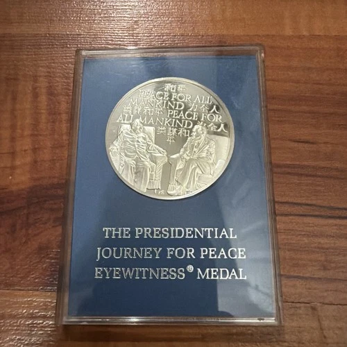 FM Presidential Journey For Peace Medal Sterling Silver Proof Nixon / China 1972