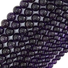 AA Natural Purple Amethyst Round Beads Gemstone 15" Strand 6mm 8mm 10mm