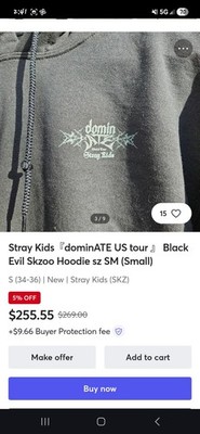 Stray kids dominATE tour Evil Skzoo black hoodie COTTON POLYESTER