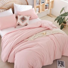 Super-Soft Micorfiber Comforter Set - Queen Size Blush Pink Lightweight Warmt...