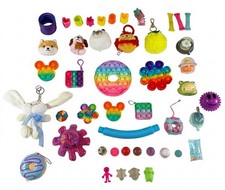 Huge Fidget Toy Sensory Lot Pop It Plush Keychain Stress Relief ADHD Autism Mix