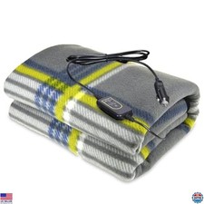 12V Heated Car Blanket - 3 Heating Levels, Portable for Camping  Travel, 59"x43