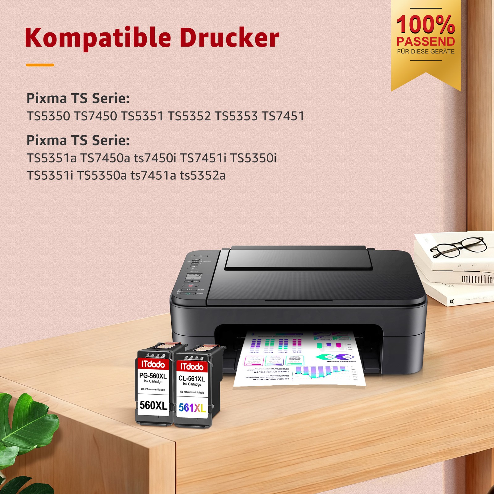 Cartucce PG-560XL CL-561XL per Canon Pixma TS5350i TS5351i TS5350a TS7450i 5353 foto 3