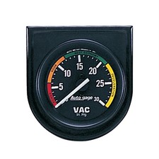 Autometer 2337 Auto Gage Mechanical Vacuum Gauge Wpanel 2 Inch