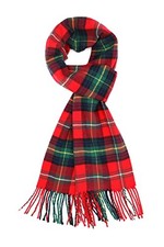 Cashmere Feel Tartan Plaid Scarf - Classic Winter Scarf Red Green Tartan Plaid
