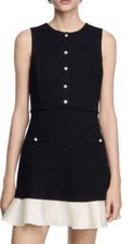 Women Sandro Round Neck Contrasting Tank Mini Dress NWT Pick Size