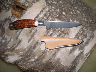 Jagdmesser Hirschfänger Messer Messerscheide Leder KEIN Spielzeug Souvenier DDR