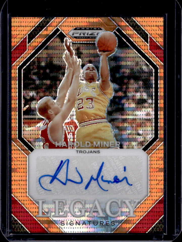 2024 Prizm Draft Picks Harold Miner Legacy Signatures Orange Pulsar Auto #/49