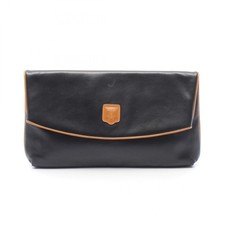CELINE business bag clutch bag leather Black Brown Used Women