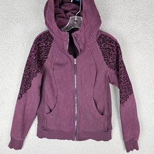 Lululemon Scuba Hoodie Women's 8 Floral Flock Velvety Long Sleeve Zip-Up LW4AMLS