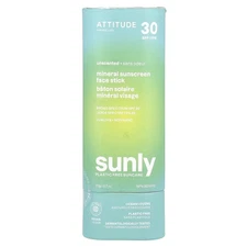 Sunly, Mineral Sunscreen Face Stick, SPF 30, Unscented, 0.7 oz (20 g)