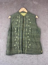 Khaki Grün Bestickte Weste Weste Gr. M/L Boho Hippie Gorpcore