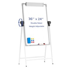 Large Double Sided White Board with Stands, 36" x 24" A-Stand Dry Erase Easel...