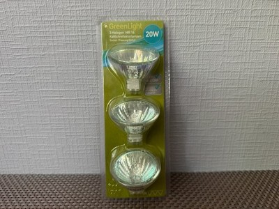 Green Light - 3 x Halogen MR16 Kaltlichtreflektoren 20 WATT         NEU & OVP