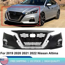 Complete Front Bumper Cover & Grille Assembly Kit Fits 2019-2022 Nissan Altima